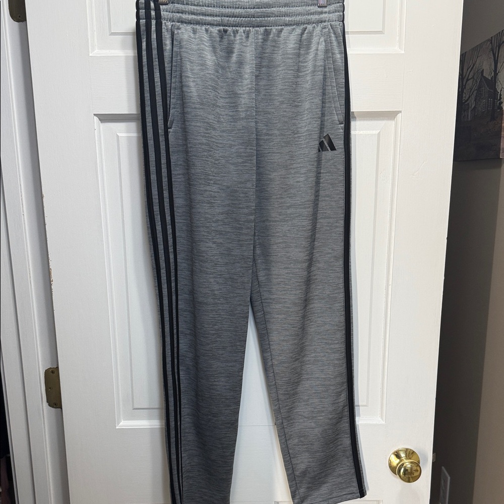Adidas regular fit 3 stripe fleece sweat pants